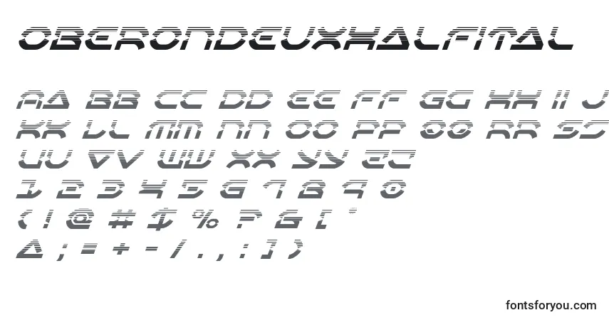 Oberondeuxhalfital Font – alphabet, numbers, special characters