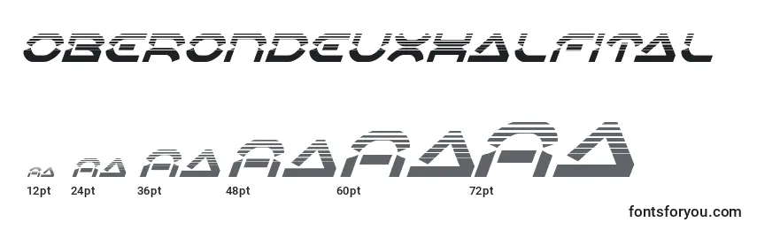 Größen der Schriftart Oberondeuxhalfital