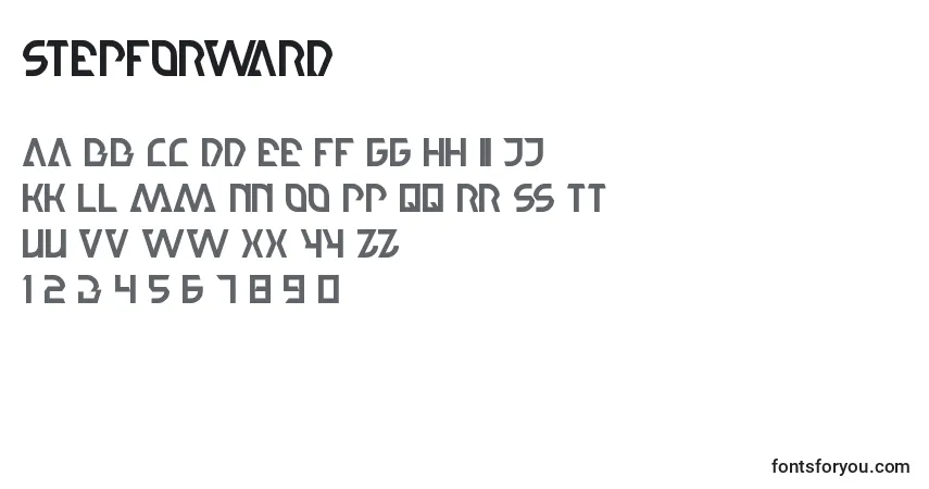 Шрифт StepForward – алфавит, цифры, специальные символы