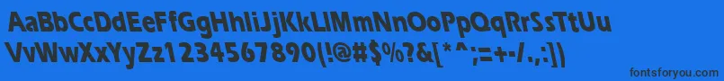 ErgoeextraboldcondbsRegular Font – Black Fonts on Blue Background