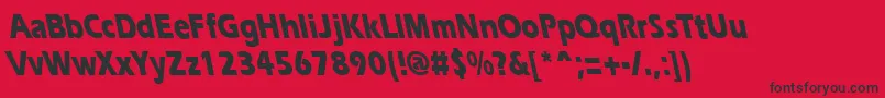 ErgoeextraboldcondbsRegular Font – Black Fonts on Red Background