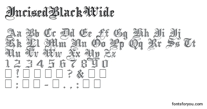 IncisedBlackWide Font – alphabet, numbers, special characters