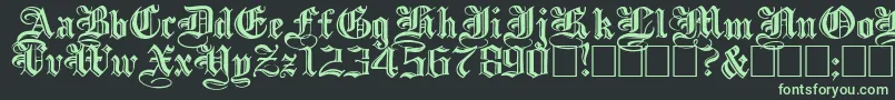 IncisedBlackWide Font – Green Fonts on Black Background