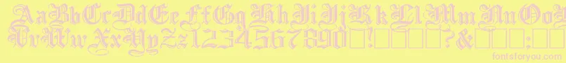 IncisedBlackWide Font – Pink Fonts on Yellow Background