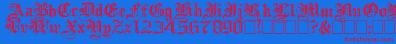 IncisedBlackWide Font – Red Fonts on Blue Background