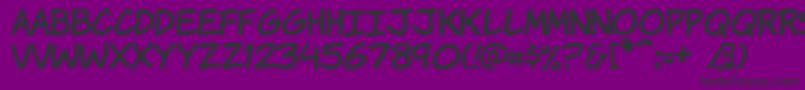 Fonte Komikah – fontes pretas em um fundo violeta