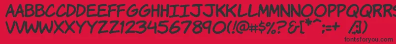 Komikah Font – Black Fonts on Red Background