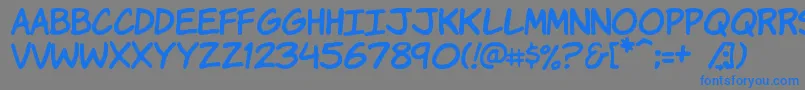 Komikah Font – Blue Fonts on Gray Background