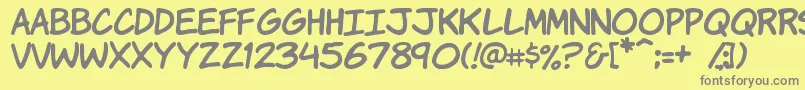 Komikah Font – Gray Fonts on Yellow Background