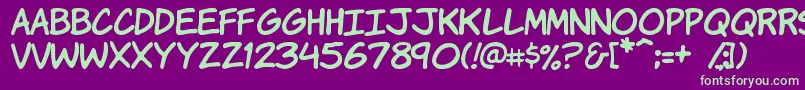 Komikah Font – Green Fonts on Purple Background