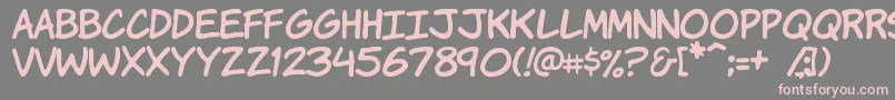 Komikah-Schriftart – Rosa Schriften auf grauem Hintergrund