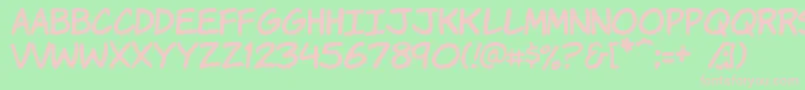 Komikah Font – Pink Fonts on Green Background