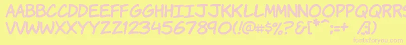 Komikah Font – Pink Fonts on Yellow Background