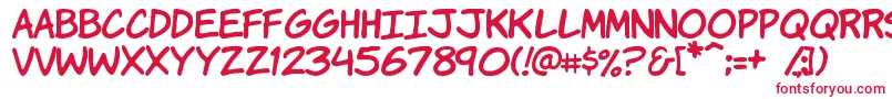 Komikah-fontti – punaiset fontit valkoisella taustalla