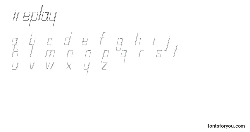 Czcionka Wireplay – alfabet, cyfry, specjalne znaki