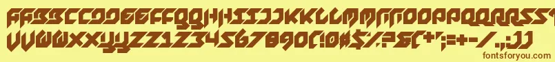 Foreplayer Font – Brown Fonts on Yellow Background