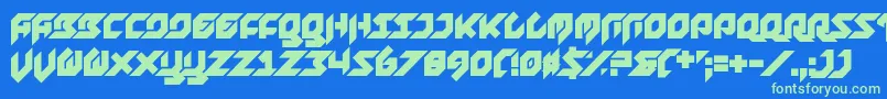 Foreplayer Font – Green Fonts on Blue Background