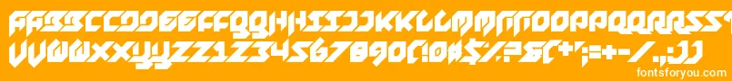 Foreplayer Font – White Fonts on Orange Background