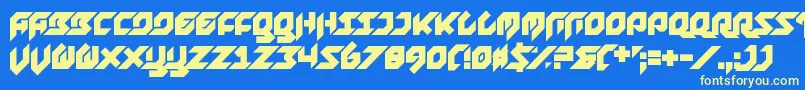 Foreplayer Font – Yellow Fonts on Blue Background
