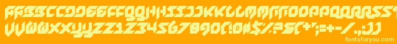 Foreplayer Font – Yellow Fonts on Orange Background