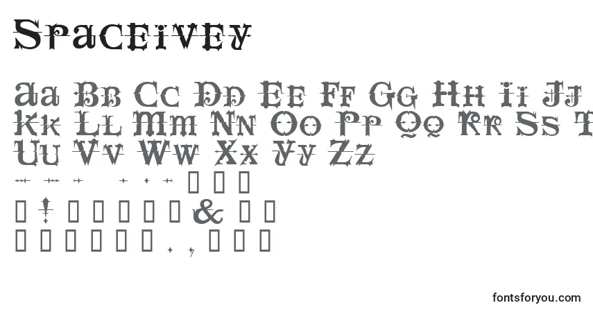 Fuente Spaceivey - alfabeto, números, caracteres especiales