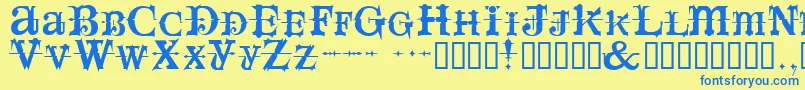 Spaceivey Font – Blue Fonts on Yellow Background