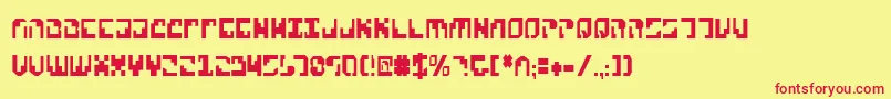 フォントXenov2c – 赤い文字の黄色い背景
