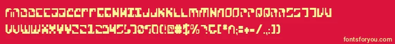 Xenov2c Font – Yellow Fonts on Red Background