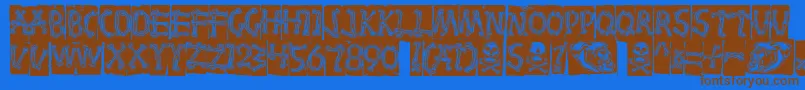 Bones Font – Brown Fonts on Blue Background