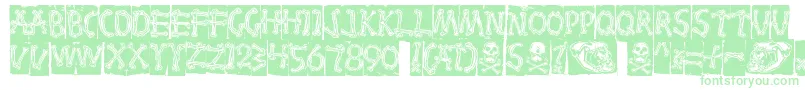 Bones Font – Green Fonts on White Background