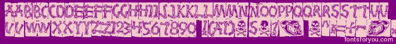Bones Font – Pink Fonts on Purple Background