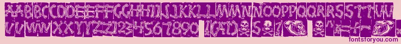 Bones Font – Purple Fonts on Pink Background