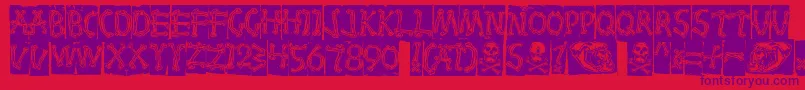 Bones Font – Purple Fonts on Red Background