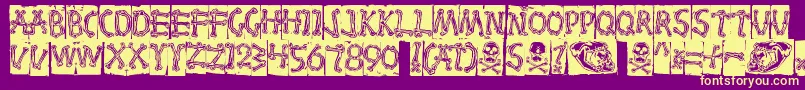 Bones Font – Yellow Fonts on Purple Background