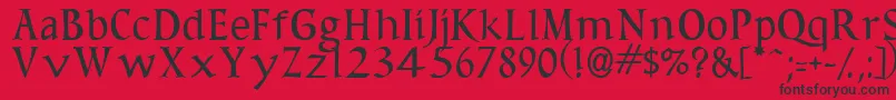 Sirona-Schriftart – Schwarze Schriften auf rotem Hintergrund
