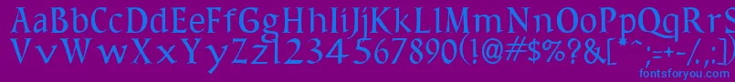 Sirona Font – Blue Fonts on Purple Background