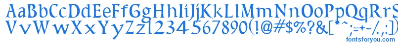 フォントSirona – 白い背景に青い文字