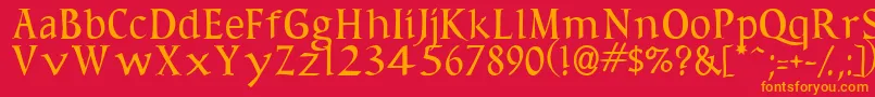 Sirona Font – Orange Fonts on Red Background