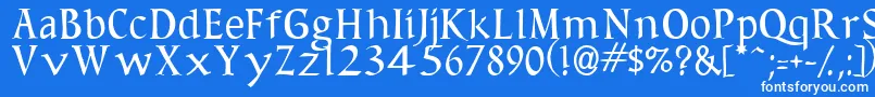 フォントSirona – 青い背景に白い文字