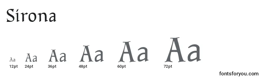 Размеры шрифта Sirona
