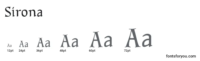 Größen der Schriftart Sirona