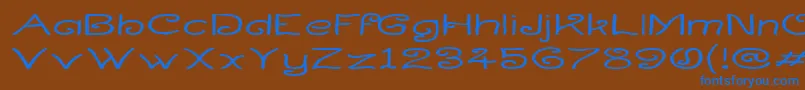 CurlmudgeonWideside Font – Blue Fonts on Brown Background