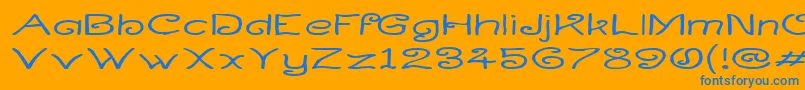 CurlmudgeonWideside Font – Blue Fonts on Orange Background