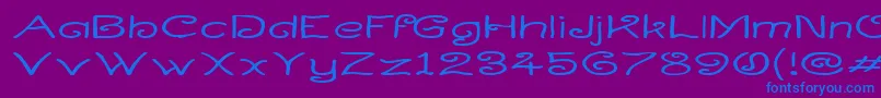 CurlmudgeonWideside Font – Blue Fonts on Purple Background