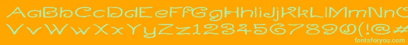 CurlmudgeonWideside Font – Green Fonts on Orange Background