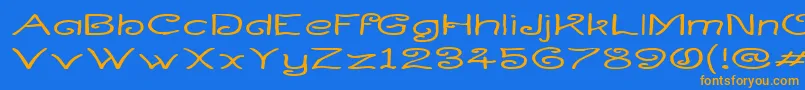 CurlmudgeonWideside Font – Orange Fonts on Blue Background