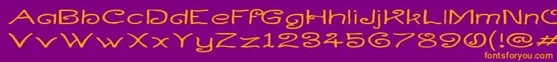 CurlmudgeonWideside Font – Orange Fonts on Purple Background