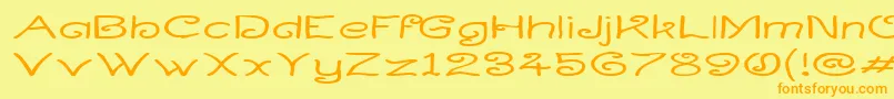 CurlmudgeonWideside Font – Orange Fonts on Yellow Background