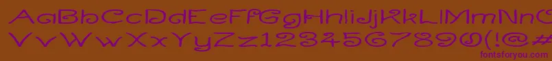 CurlmudgeonWideside Font – Purple Fonts on Brown Background