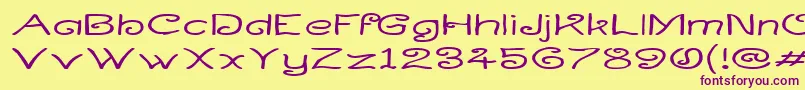 CurlmudgeonWideside Font – Purple Fonts on Yellow Background